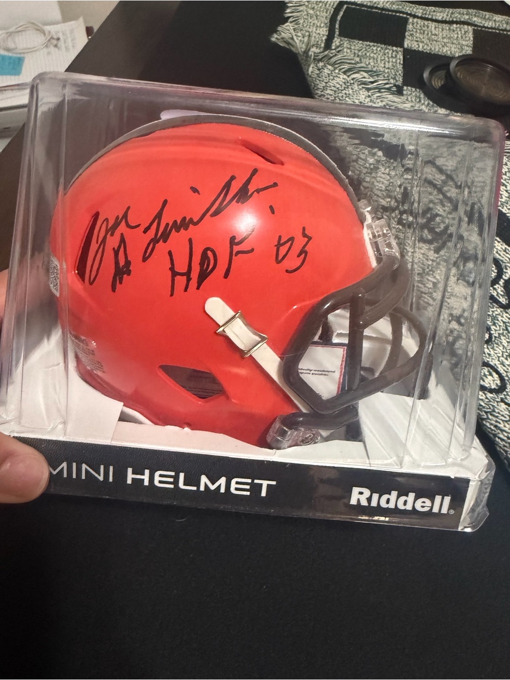 Joe DeLamielleure Autographed Browns Mini Football Helmet - Riddell